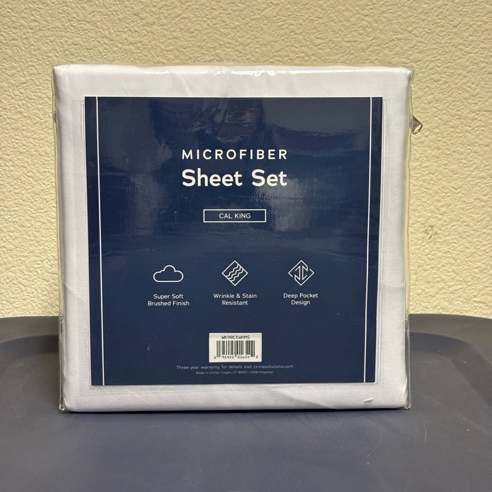 Microfiber Cal King Sheet Set - White